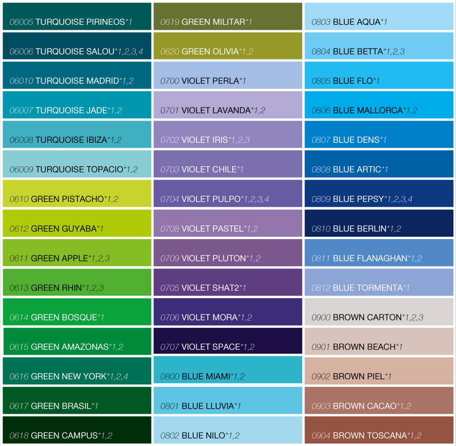 Daycolors Distribution Colorchart